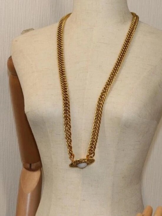 CHANEL Chain Pearl Belt metal Gold CC Auth bs13679 main image 8